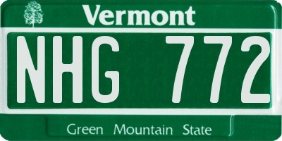VT license plate NHG772
