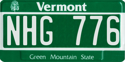VT license plate NHG776