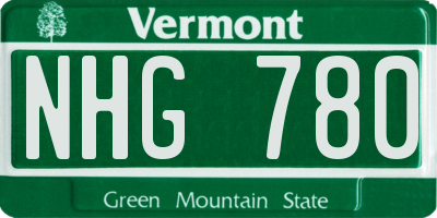 VT license plate NHG780