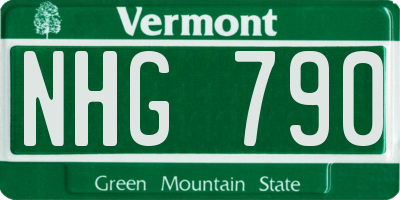 VT license plate NHG790