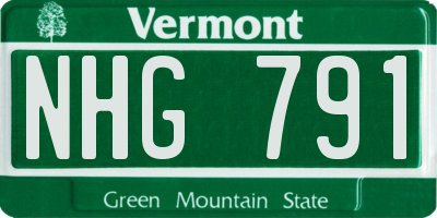 VT license plate NHG791