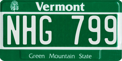 VT license plate NHG799
