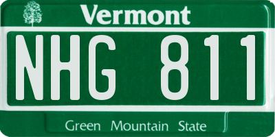 VT license plate NHG811