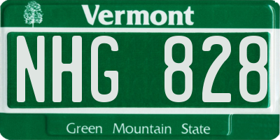 VT license plate NHG828
