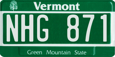 VT license plate NHG871