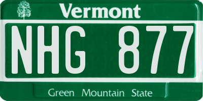 VT license plate NHG877