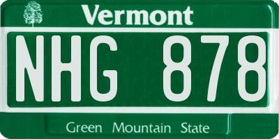 VT license plate NHG878