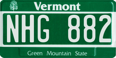 VT license plate NHG882