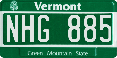 VT license plate NHG885