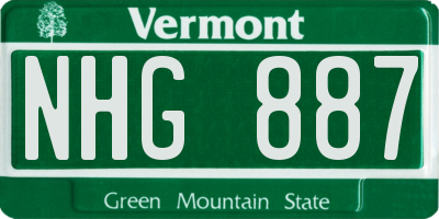 VT license plate NHG887