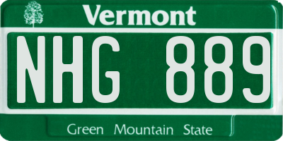 VT license plate NHG889