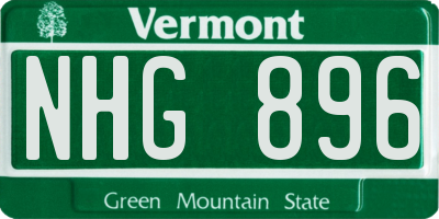VT license plate NHG896