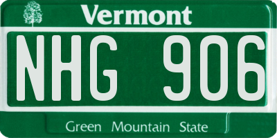 VT license plate NHG906