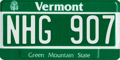 VT license plate NHG907