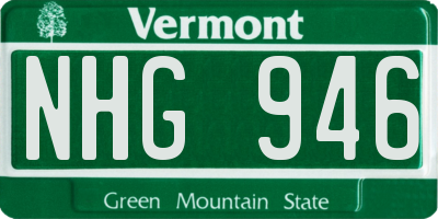 VT license plate NHG946
