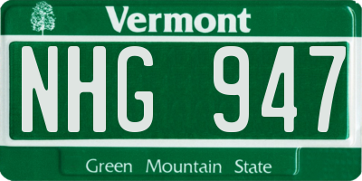 VT license plate NHG947