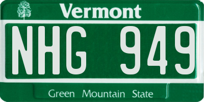 VT license plate NHG949