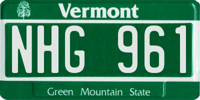 VT license plate NHG961