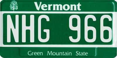 VT license plate NHG966