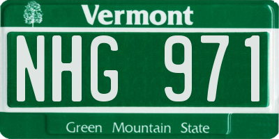 VT license plate NHG971