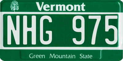 VT license plate NHG975