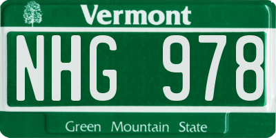 VT license plate NHG978