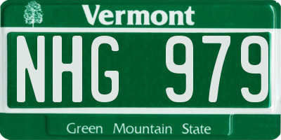 VT license plate NHG979