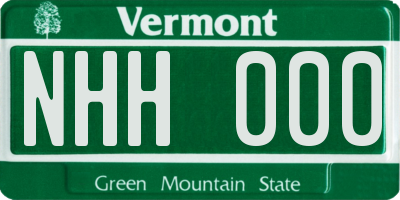 VT license plate NHH000