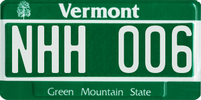VT license plate NHH006
