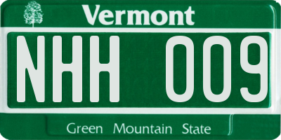 VT license plate NHH009