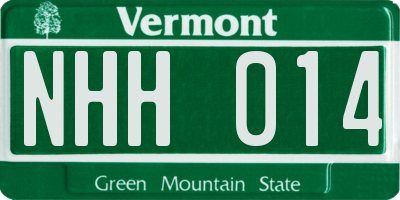 VT license plate NHH014