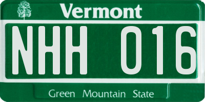 VT license plate NHH016