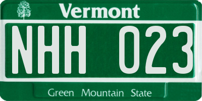VT license plate NHH023