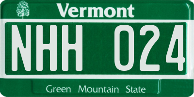 VT license plate NHH024