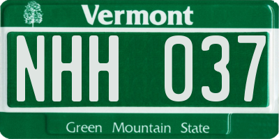 VT license plate NHH037