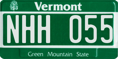 VT license plate NHH055