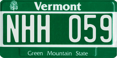 VT license plate NHH059