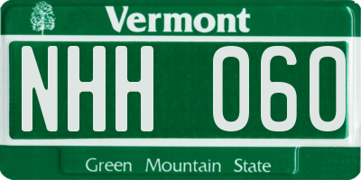 VT license plate NHH060