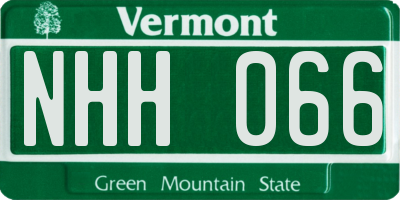 VT license plate NHH066