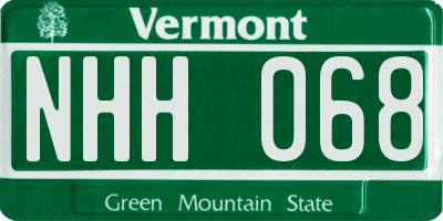 VT license plate NHH068