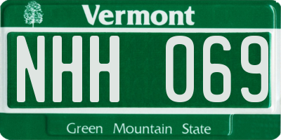 VT license plate NHH069