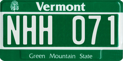 VT license plate NHH071