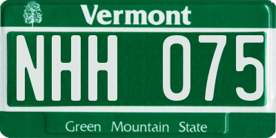 VT license plate NHH075