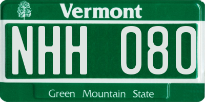 VT license plate NHH080