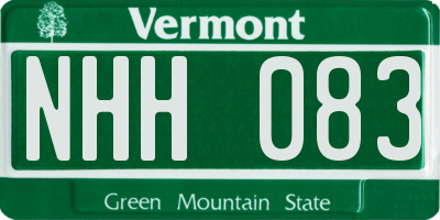 VT license plate NHH083