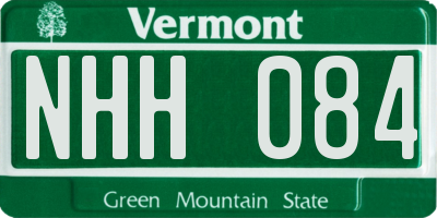 VT license plate NHH084