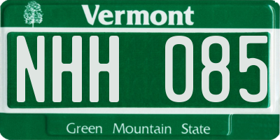 VT license plate NHH085