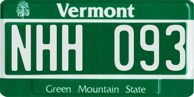VT license plate NHH093