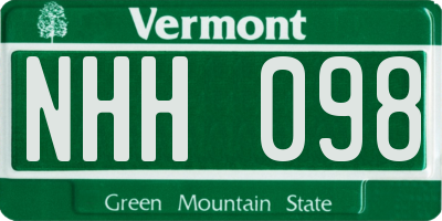 VT license plate NHH098