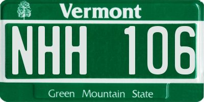 VT license plate NHH106
